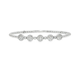 14k White Gold Flexible Diamond Bangle