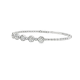 14k White Gold Flexible Diamond Bangle