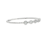 14k White Gold Flexible Diamond Bangle