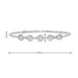 14k White Gold Flexible Diamond Bangle