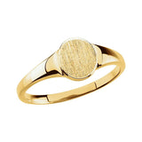 Modern 10K Yellow Gold Oval Signet Ring – Brushed Finish & Engravable