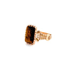 ESTATE 10K ROSE GOLD TIGER’S EYE CAMEO RING