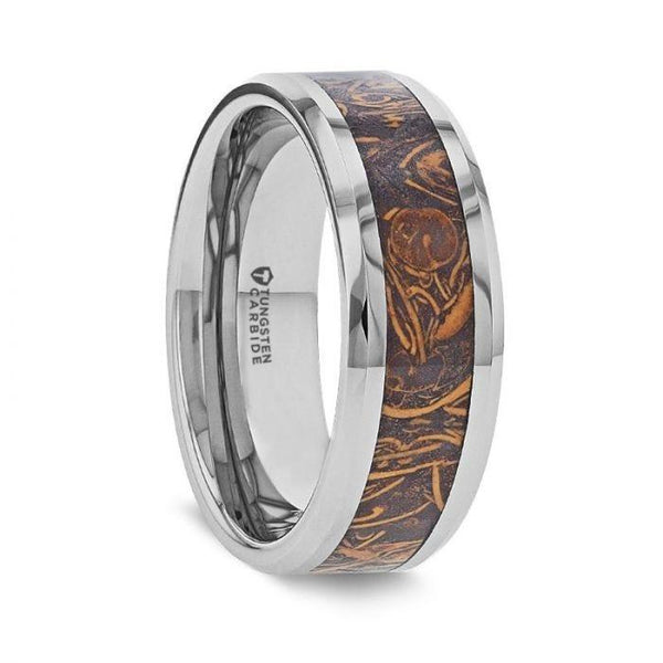 ABBA Polished Tungsten Sanskrit Band - 8mm