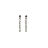 14K White Gold Inside-Out Oval 1.40ctw Diamond Hoop Earrings