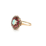 ESTATE 10K YELLOW GOLD ACCENTED OPAL VICTORIAN RING