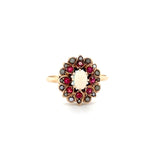 ESTATE 10K YELLOW GOLD ACCENTED OPAL VICTORIAN RING