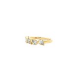 14k Yellow Gold Bezel Set Pear Diamond Band