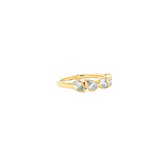 14k Yellow Gold Bezel Set Pear Diamond Band