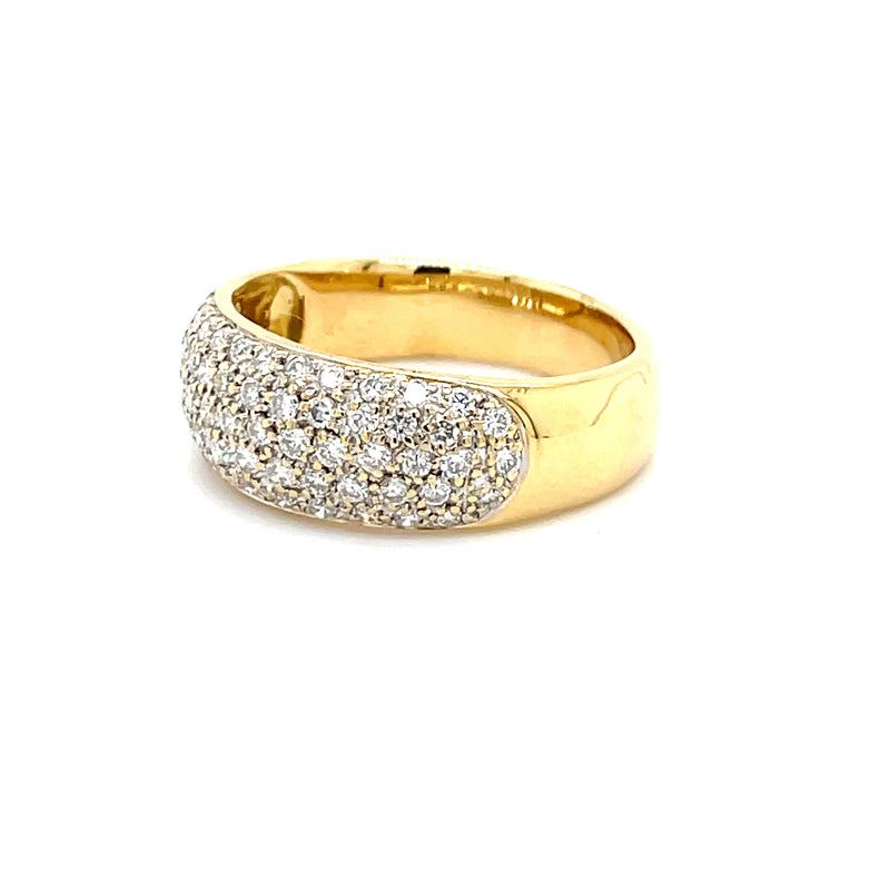 ESTATE 18K YELLOW GOLD RING WITH 1CTW PAVE SET DIAMONDS