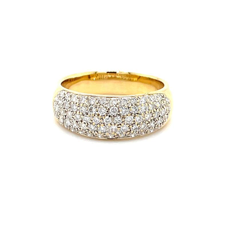 ESTATE 18K YELLOW GOLD RING WITH 1CTW PAVE SET DIAMONDS