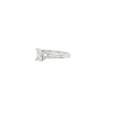 14k White Gold Diamond Emerald Cut and Baguette Engagement Ring