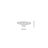 14k White Gold Diamond Emerald Cut and Baguette Engagement Ring