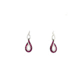 14K White Gold Ruby and Diamond Swirl Post Earrings