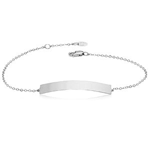 Sterling silver engravable bar bracelet