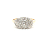 Estate 14K Two-Tone East-West Oval Diamond Cluster Ring