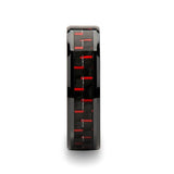 ANTONIUS Black Ceramic Band with Black & Red Carbon Fiber