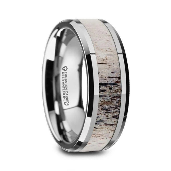 BUCK Tungsten Band with Ombre Deer Antler Inlay - 8mm