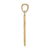 14k Yellow Gold Leaf Cross