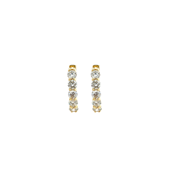 14K Yellow Gold 1.25ctw Diamond Hinged Hoop Earrings
