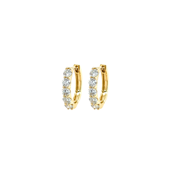 14K Yellow Gold 1.25ctw Diamond Hinged Hoop Earrings