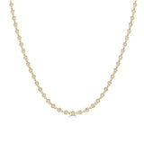 14k Yellow Gold 18 Inch Round Bezel Diamond Necklace