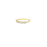 14k Yellow Gold Alternating Round Diamond Band