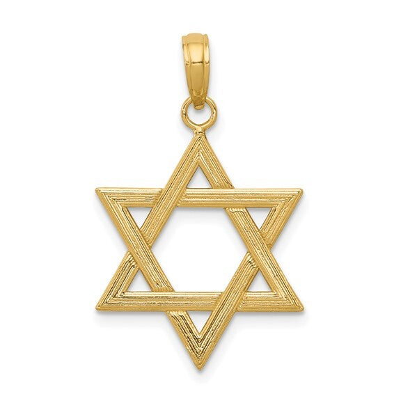 14KY Gold Star of David Pendant