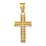 14Ky Gold Cross with Satin Finish Center