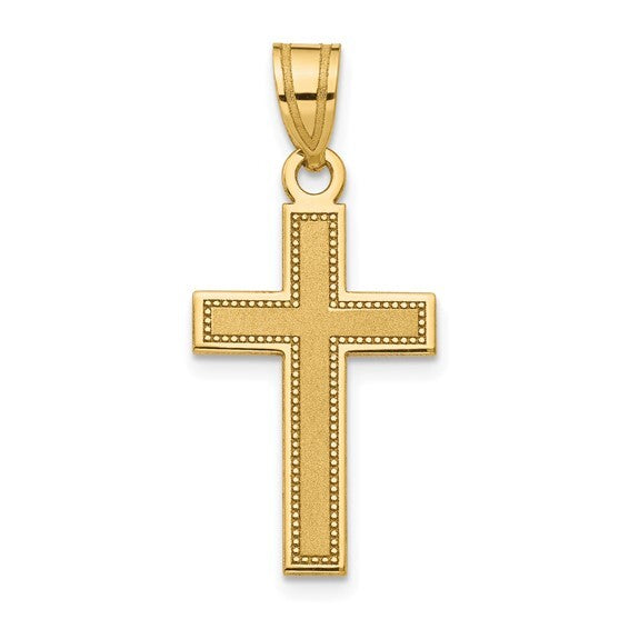 14Ky Gold Cross with Satin Finish Center