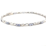 Estate 14K White Gold 7.75" Tanzanite Bracelet – 1.5ctw with X-Link Design