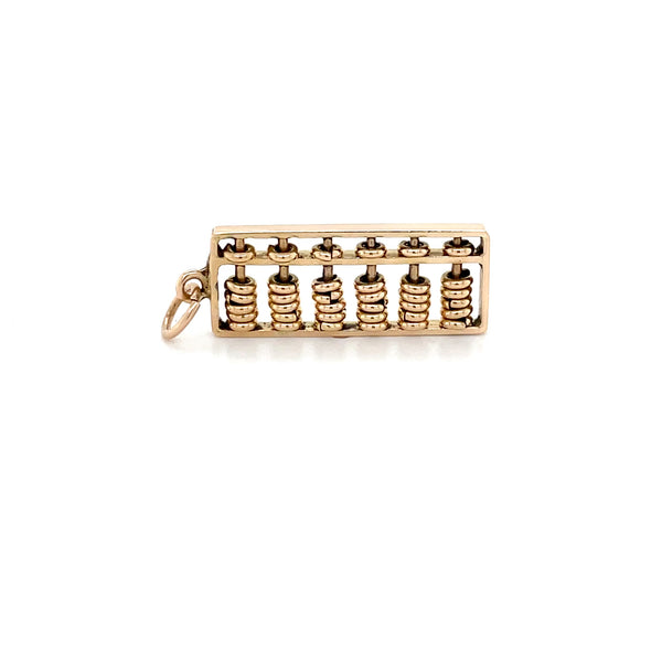 Estate 14K Yellow Gold Mechanical Abacus Charm