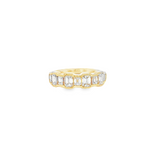 14k Yellow Gold Channel Set Emerald Cut Diamond Band