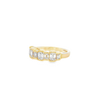 14k Yellow Gold Channel Set Emerald Cut Diamond Band