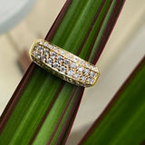 Estate 14K Yellow Gold 4-Row Diamond Band