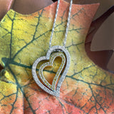 ESTATE 14k TWO-TONE DIAMOND HEART NECKLACE