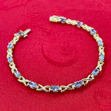 Estate 14K Yellow Gold Tanzanite Link Bracelet – 3.25ctw