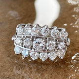 Estate 14K White Gold 2ctw 3-Row Diamond Ring