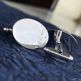 Estate Sterling Silver Oval Cufflinks With Paisley Design