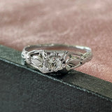 ESTATE 18K WHITE GOLD .13CT DIAMOND FILIGREE RING