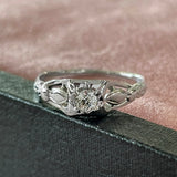 ESTATE 18K WHITE GOLD .13CT DIAMOND FILIGREE RING