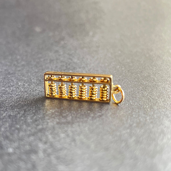 Estate 14K Yellow Gold Mechanical Abacus Charm