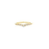 14k Yellow Gold Diamond Contour Band