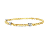 14k Yellow and White Gold Venetian Link Men's Bracelet – 8in.