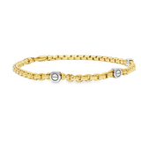 14k Yellow and White Gold Venetian Link Men's Bracelet – 8in.