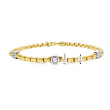 14k Yellow and White Gold Venetian Link Men's Bracelet – 8in.