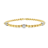 14k Yellow and White Gold Venetian Link Men's Bracelet – 8in.