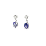 14k White Gold Tanzanite and Diamond Dangle Earrings