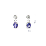 14k White Gold Tanzanite and Diamond Dangle Earrings