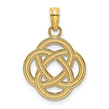 14KY Gold Celtic Eternity Knot Circle Pendant