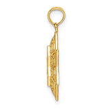 14KY Gold Textured Star of David Pendant